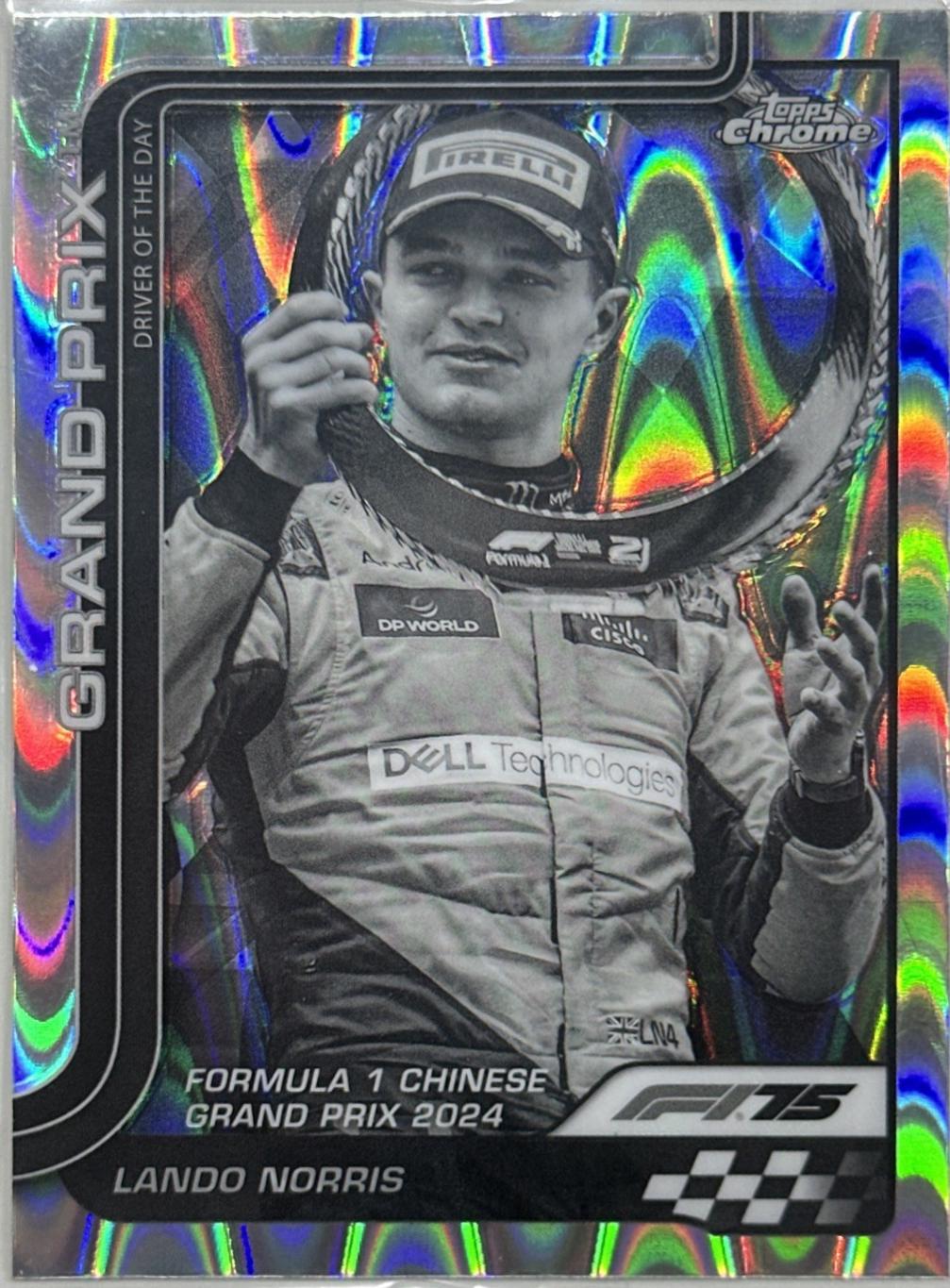 Lando Norris [Black White RayWave Refractor] #126