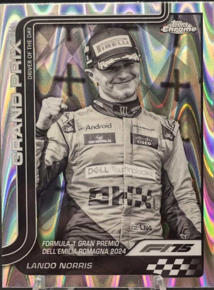 Lando Norris [Black White RayWave Refractor] #128