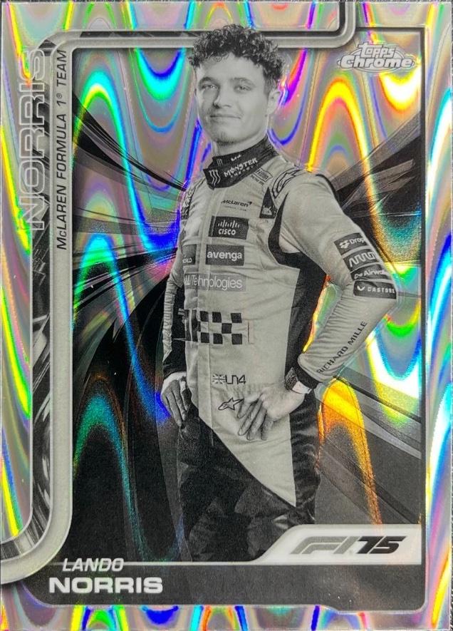 Lando Norris [Black White RayWave Refractor] #5