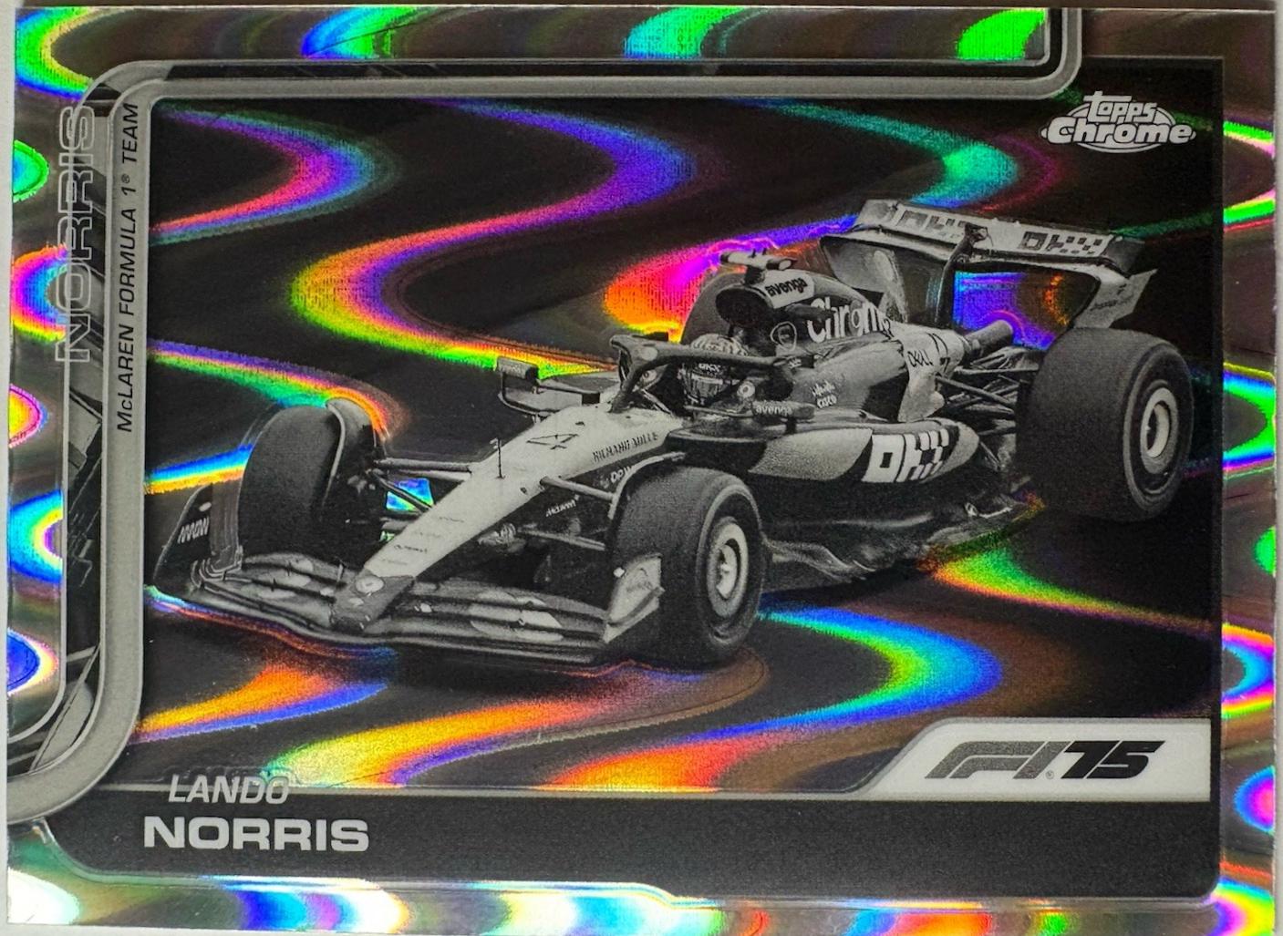 Lando Norris [Black White RayWave Refractor] #77