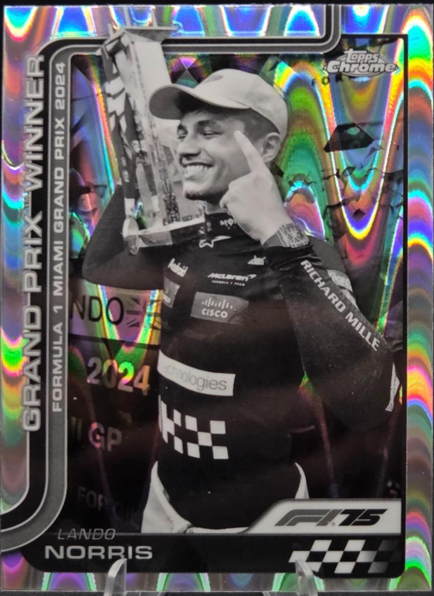 Lando Norris [Black White RayWave Refractor] #98
