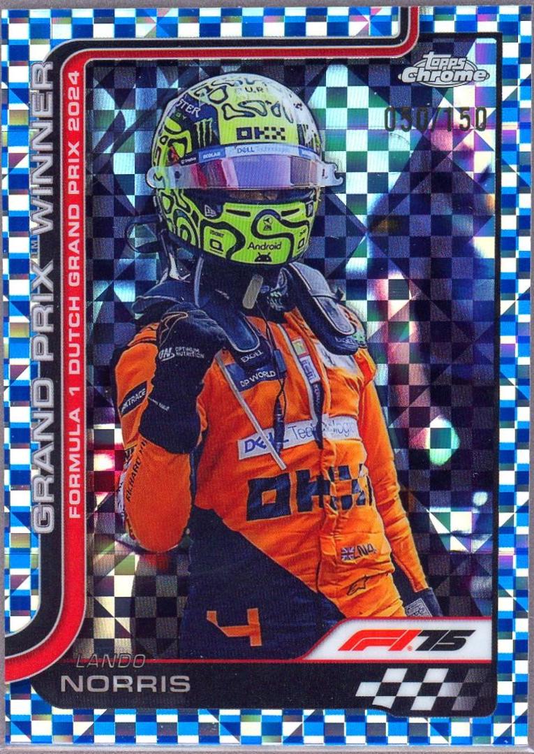 Lando Norris [Blue Checker Flag Refractor] #107