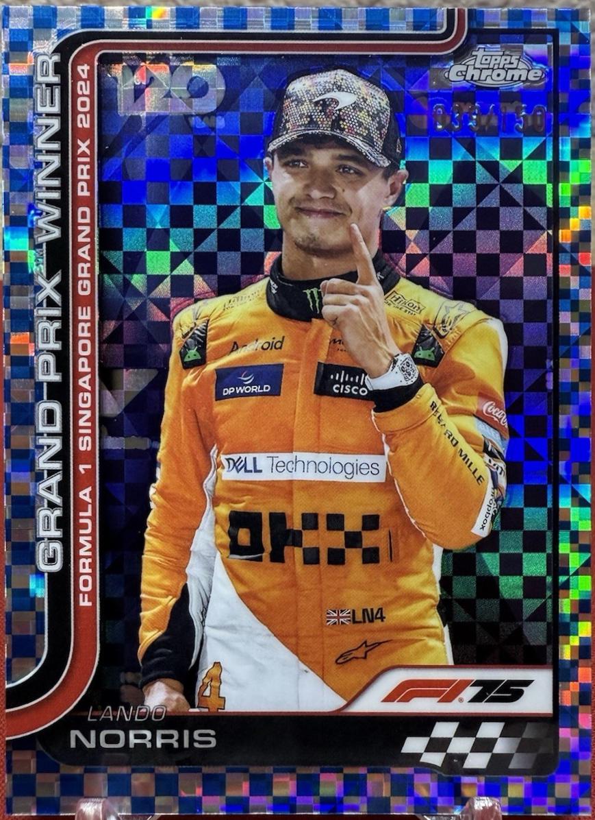 Lando Norris [Blue Checker Flag Refractor] #110
