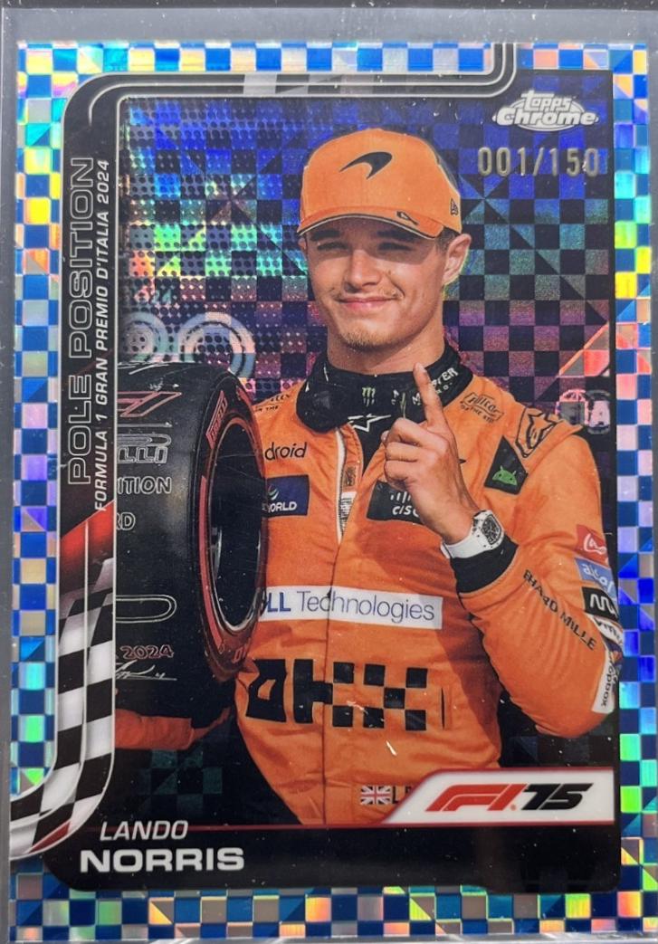 Lando Norris [Blue Checker Flag Refractor] #120