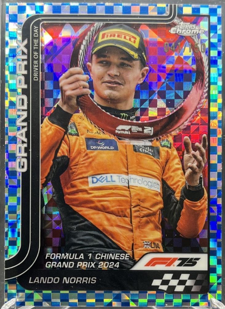 Lando Norris [Blue Checker Flag Refractor] #126