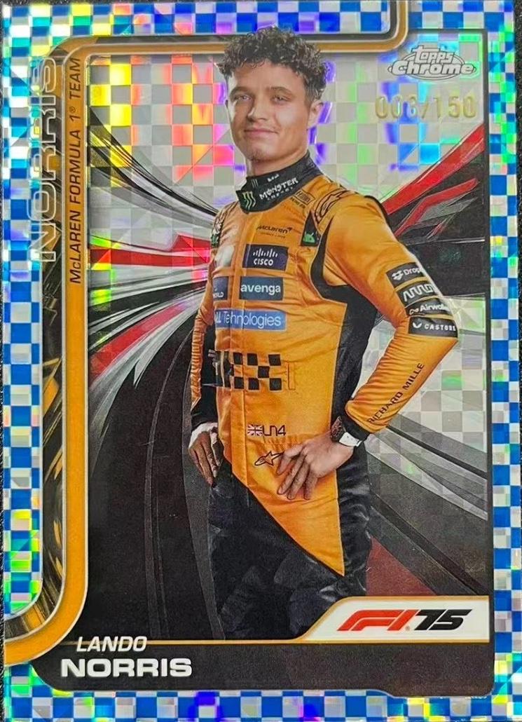 Lando Norris [Blue Checker Flag Refractor] #5