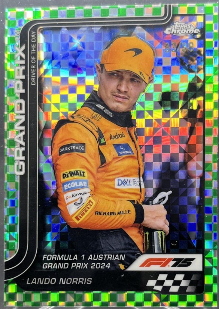 Lando Norris [Green Checker Flag Refractor] #132