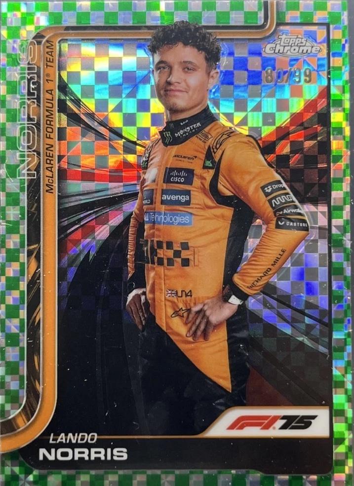 Lando Norris [Green Checker Flag Refractor] #5