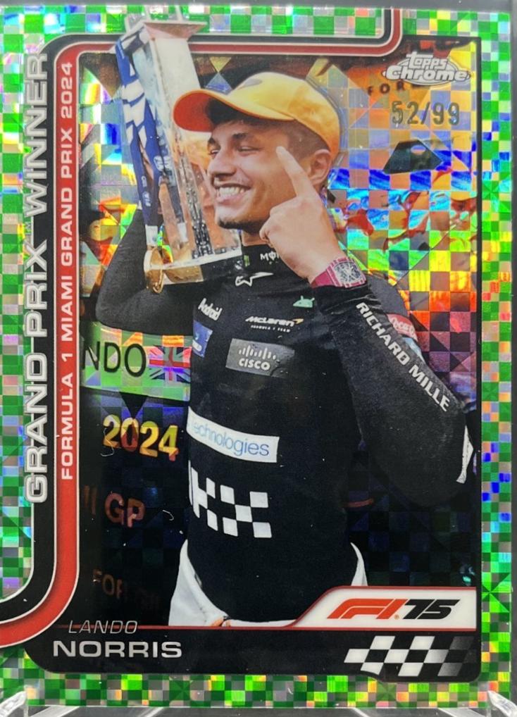 Lando Norris [Green Checker Flag Refractor] #98