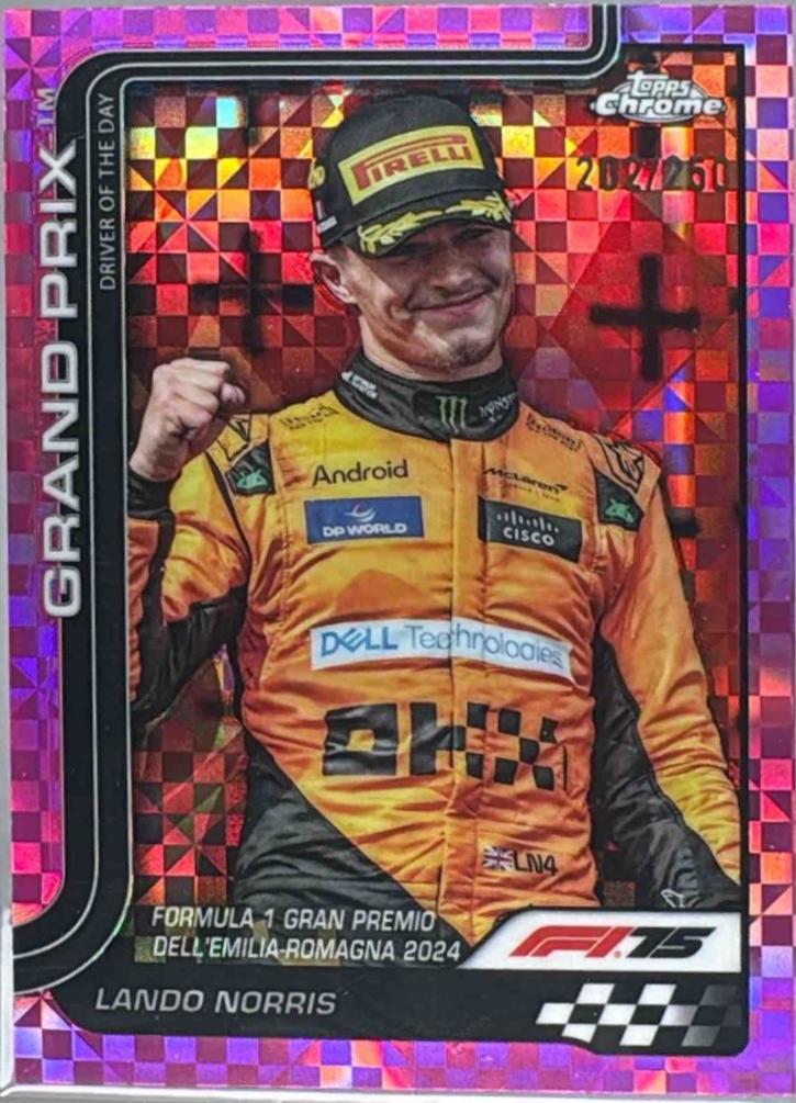 Lando Norris [Pink Checker Flag Refractor] #128