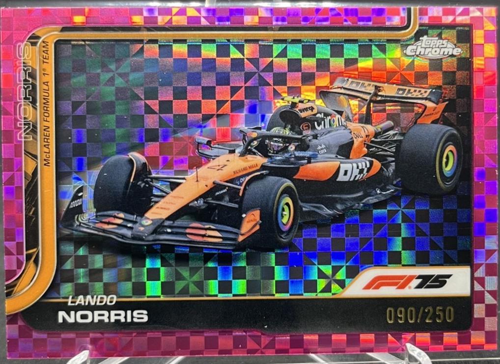 Lando Norris [Pink Checker Flag Refractor] #77