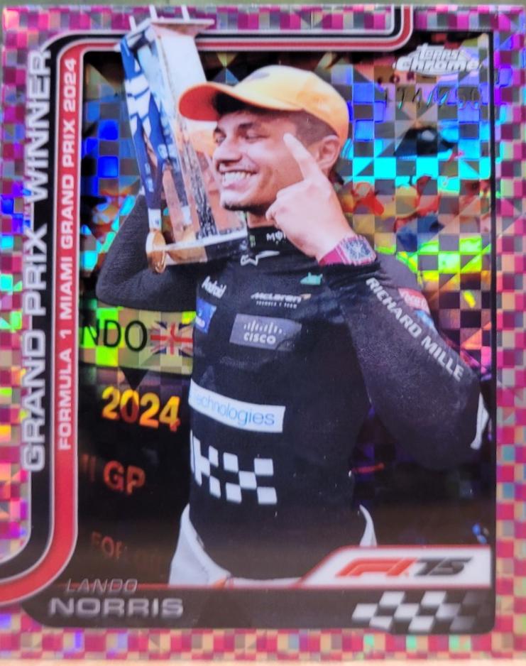 Lando Norris [Pink Checker Flag Refractor] #98