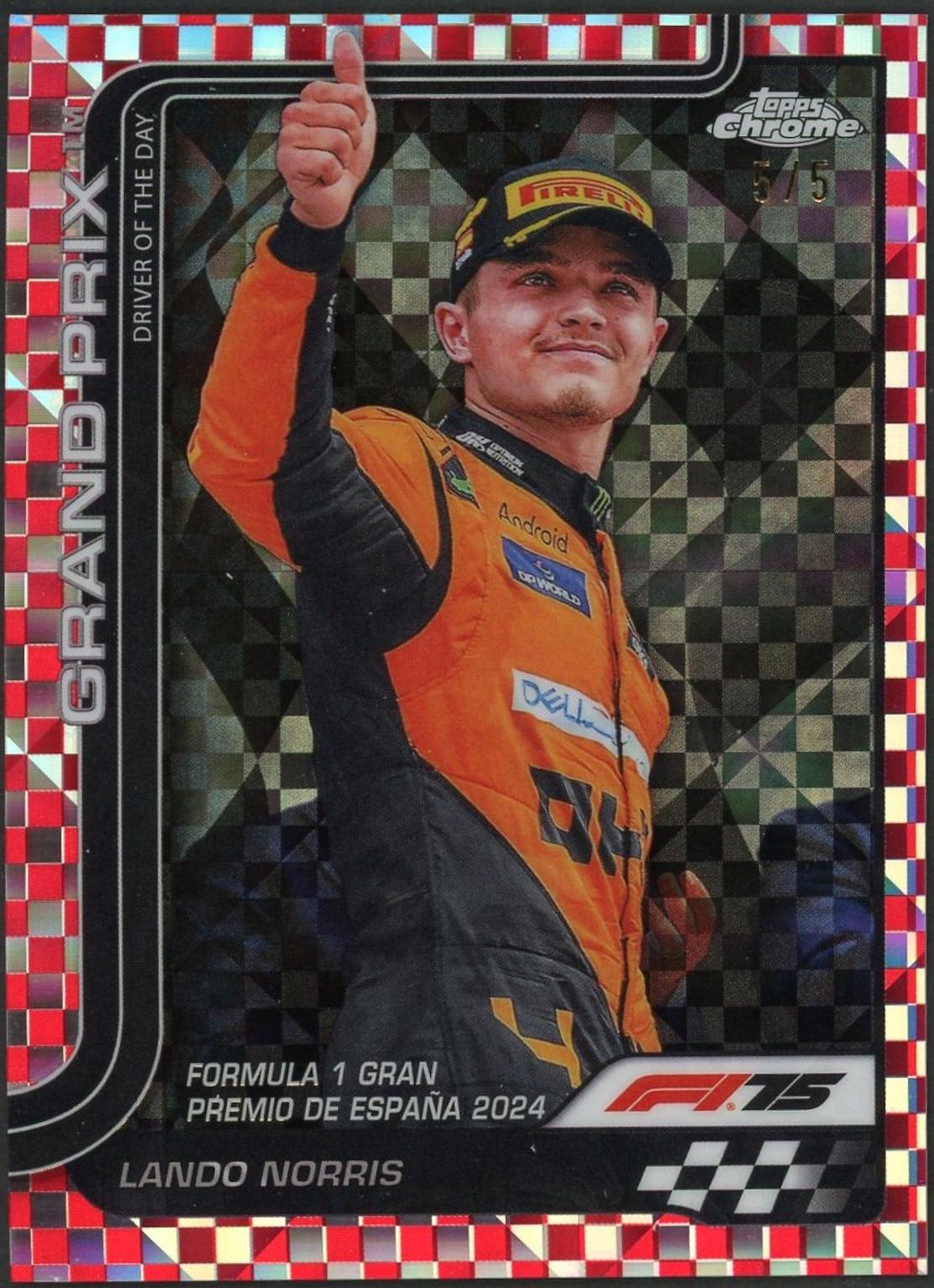 Lando Norris [Red Checker Flag Refractor] #5