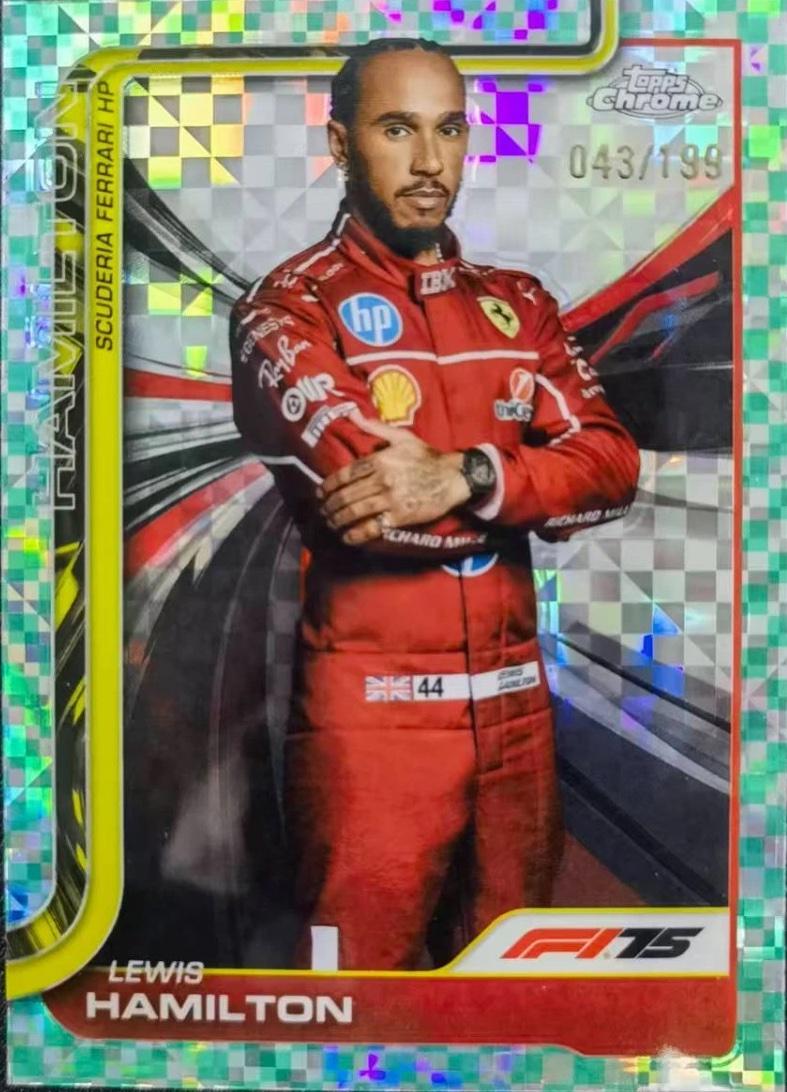 Lewis Hamilton [Aqua Checker Flag Refractor] #4
