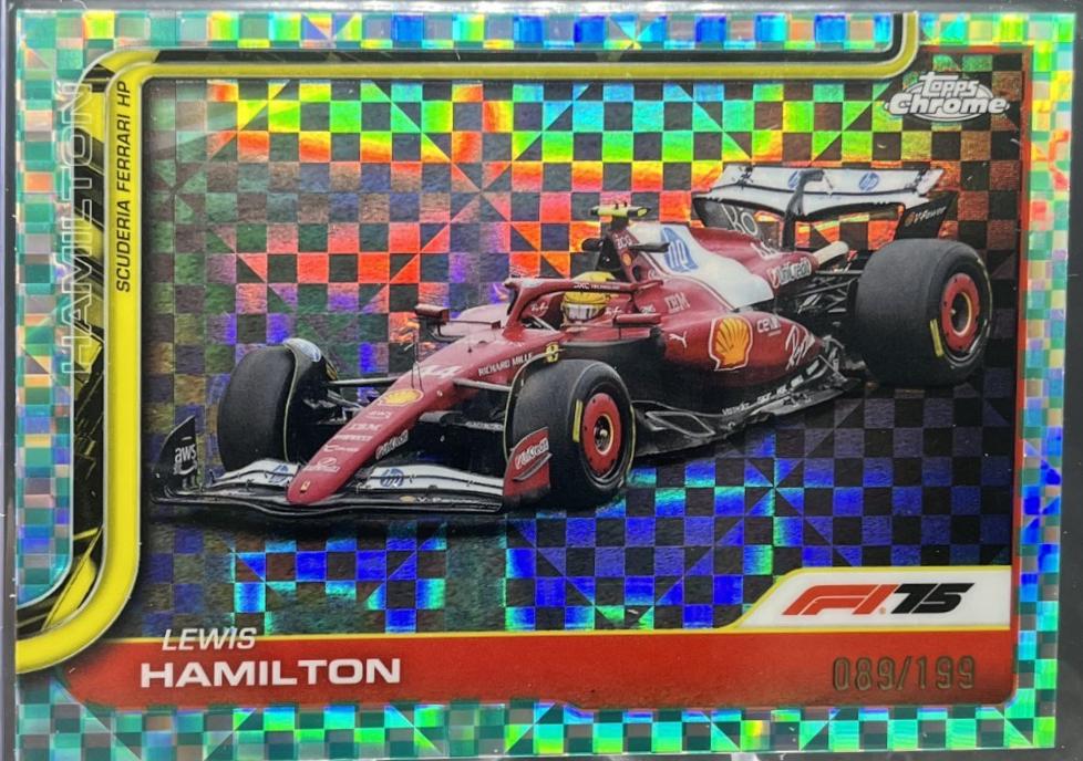 Lewis Hamilton [Aqua Checker Flag Refractor] #76