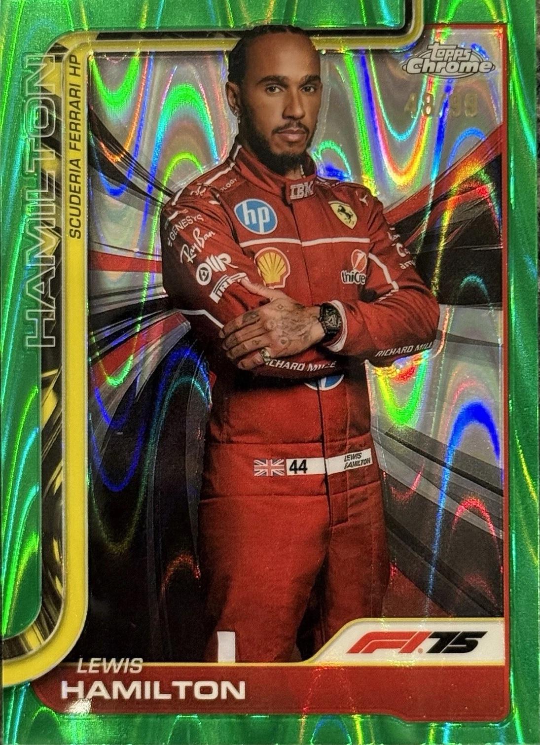 Lewis Hamilton [Green RayWave Refractor] #4