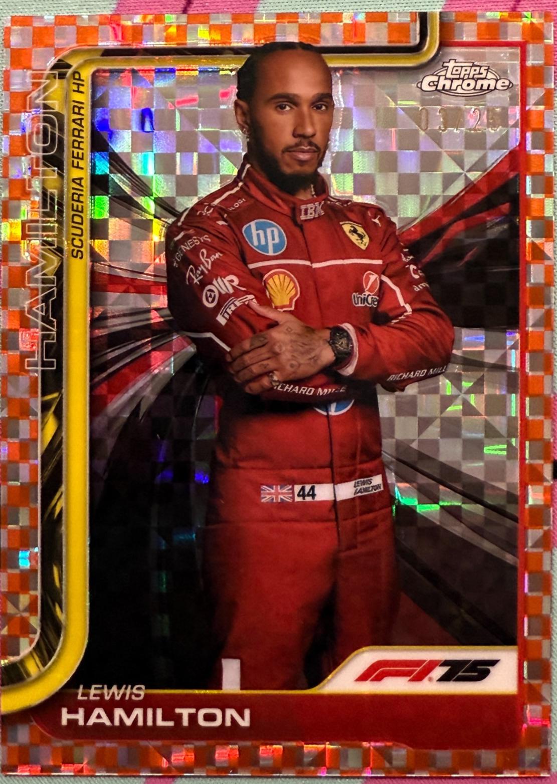 Lewis Hamilton [Orange Checker Flag Refractor] #4