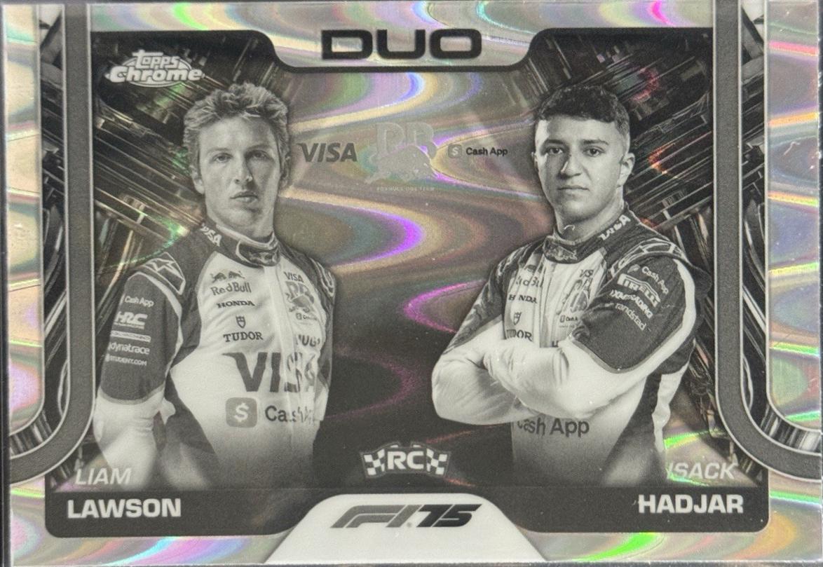 Liam Lawson / Isack Hadjar [Black White RayWave Refractor] #169