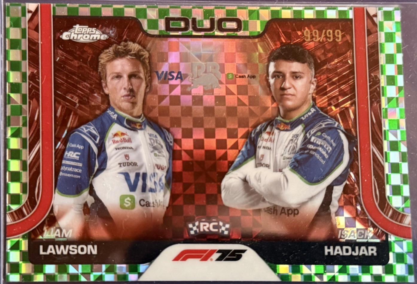 Liam Lawson / Isack Hadjar [Green Checker Flag Refractor] #169