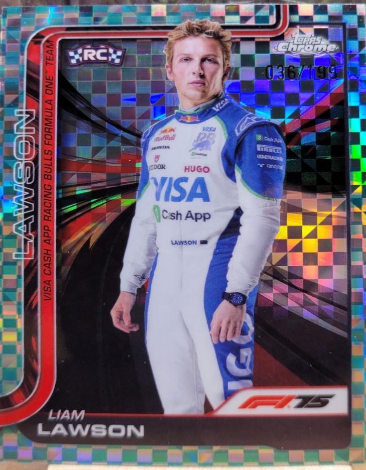 Liam Lawson [Aqua Checker Flag Refractor] #11