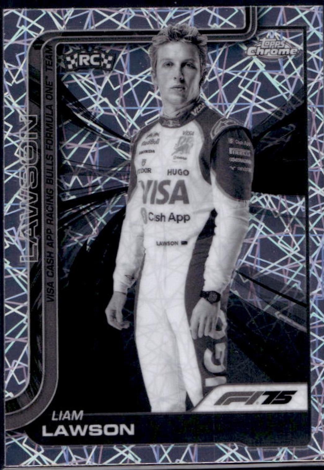 Liam Lawson [Black White Lazer Refractor] #11