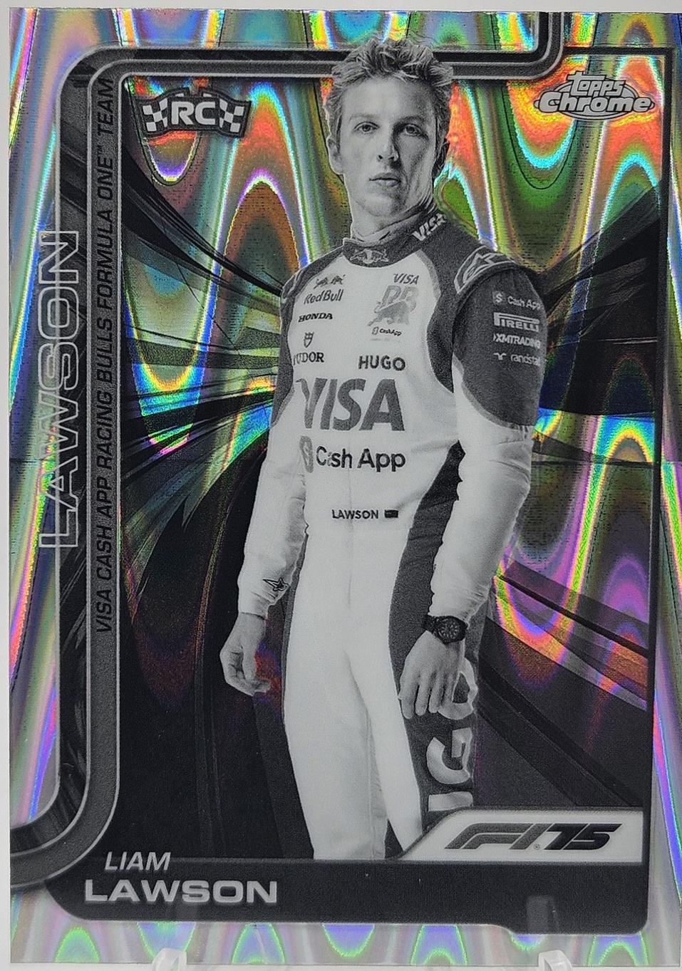 Liam Lawson [Black White RayWave Refractor] #11