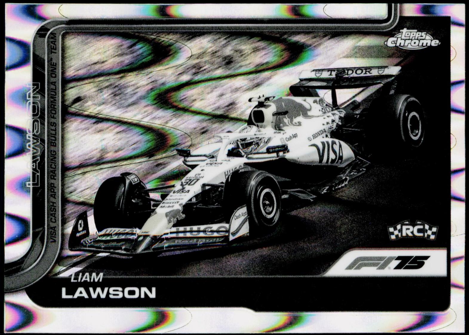 Liam Lawson [Black White RayWave Refractor] #83