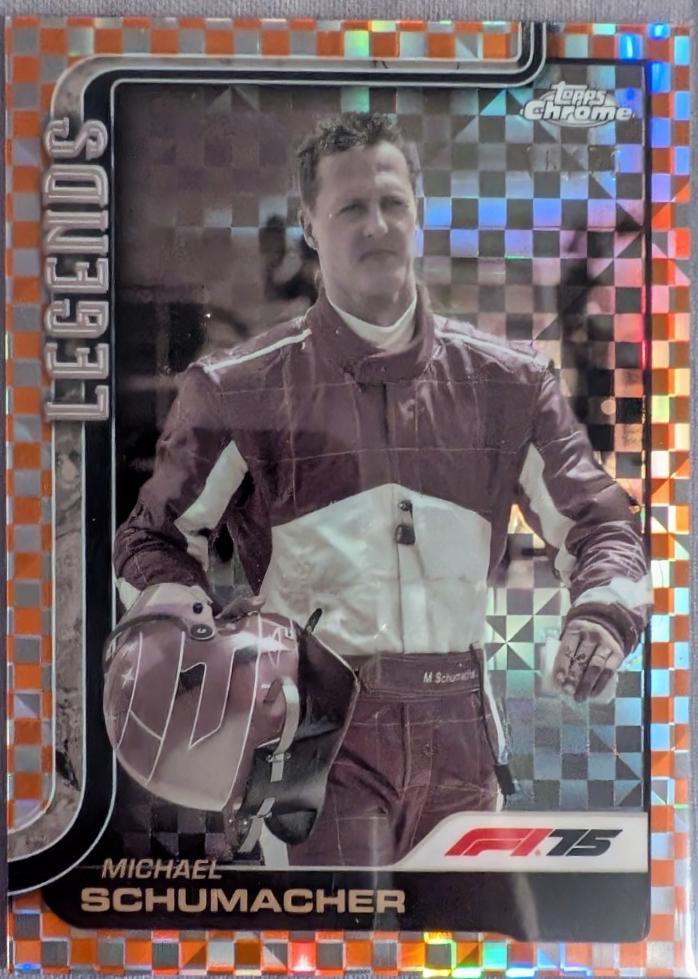 Michael Schumacher [Orange Checker Flag Refractor] #158