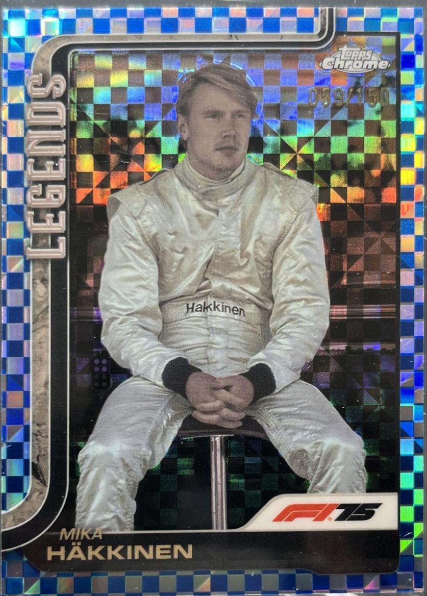 Mika Hakkinen [Blue Checker Flag Refractor] #159