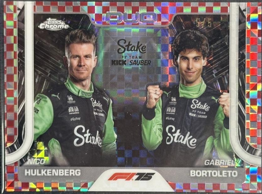 Nico Hulkenberg / Gabriel Bortoleto [Red Checker Flag Refractor] #173