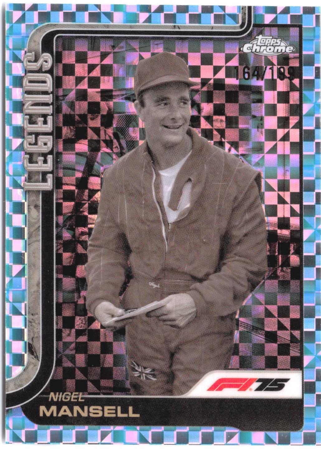Nigel Mansell [Aqua Checker Flag Refractor] #160