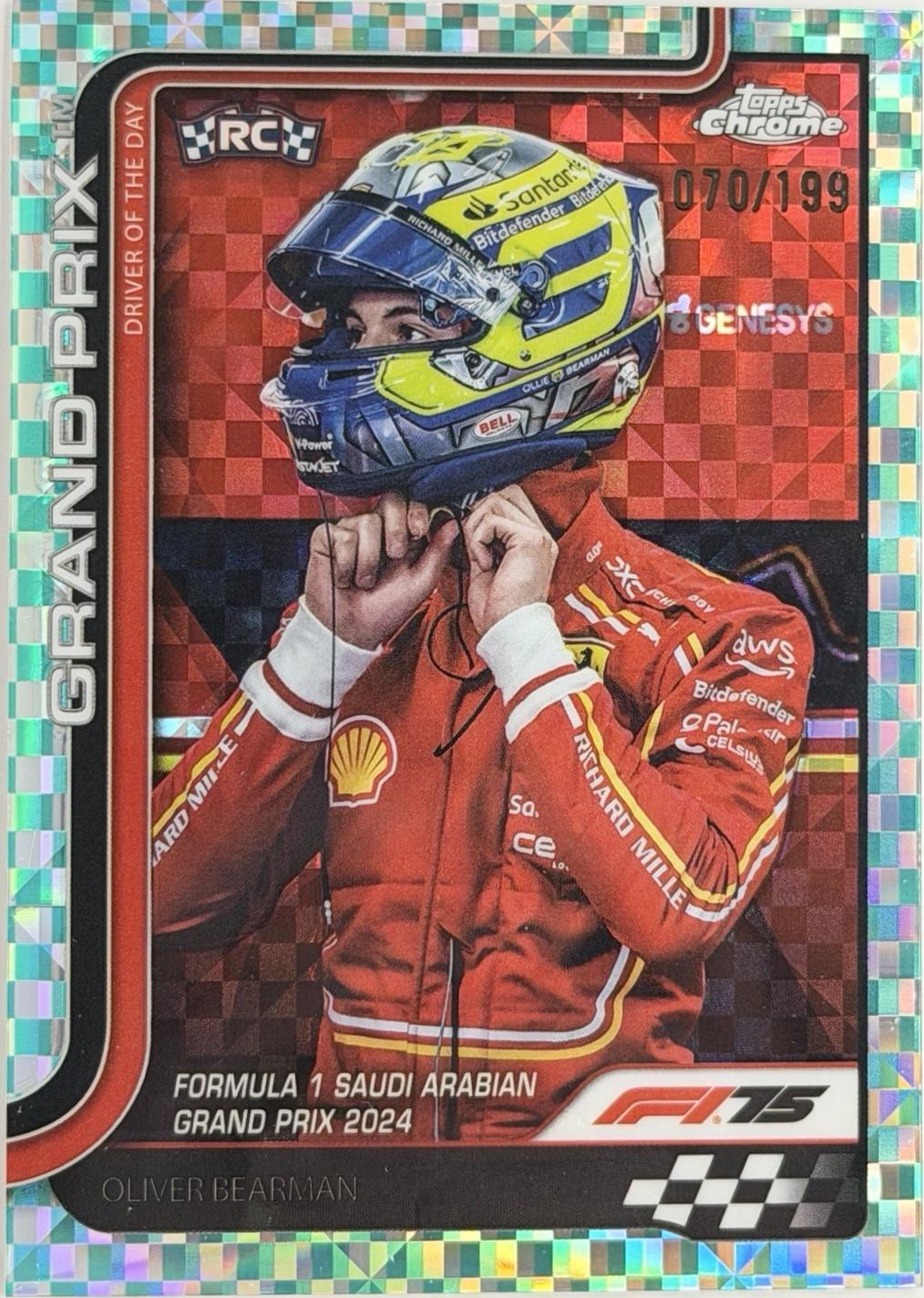 Oliver Bearman [Aqua Checker Flag Refractor] #123