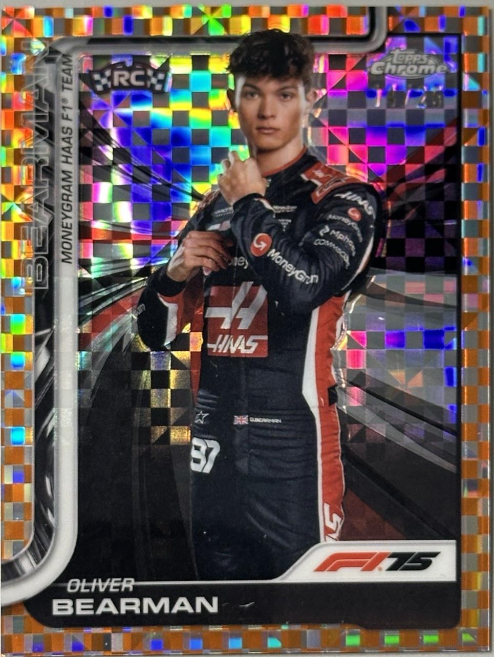 Oliver Bearman [Orange Checker Flag Refractor] #14