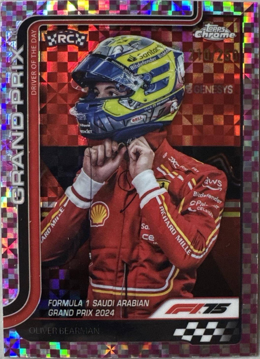 Oliver Bearman [Pink Checker Flag Refractor] #123