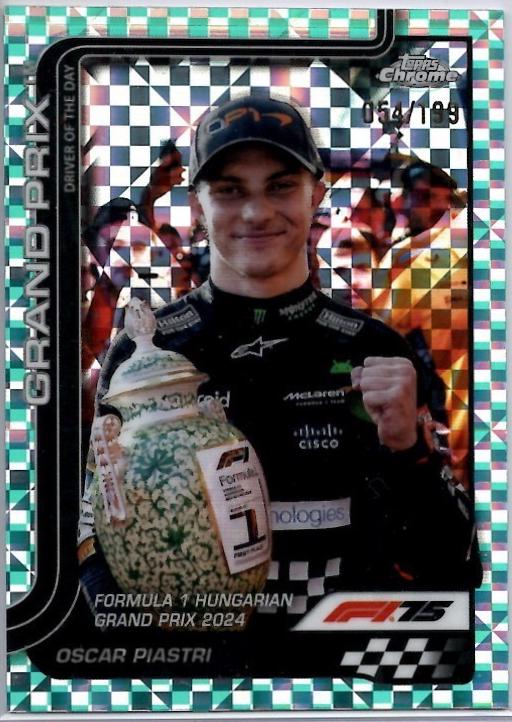 Oscar Piastri [Aqua Checker Flag Refractor] #134