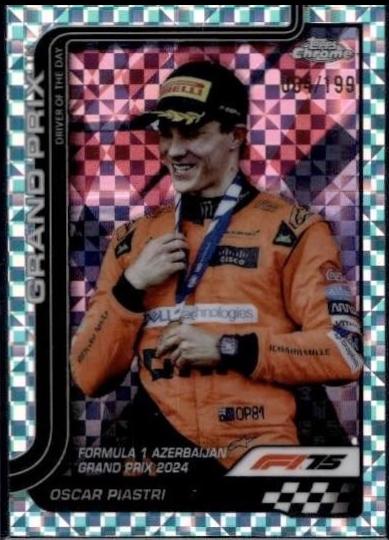 Oscar Piastri [Aqua Checker Flag Refractor] #138