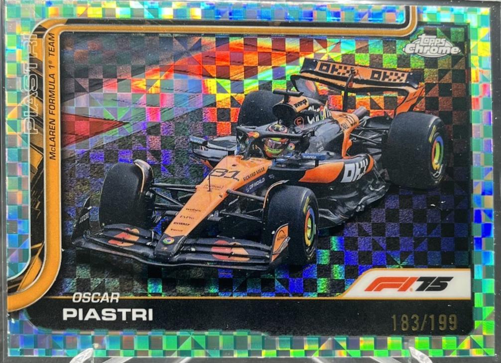 Oscar Piastri [Aqua Checker Flag Refractor] #78