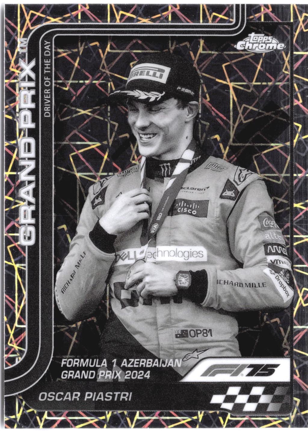 Oscar Piastri [Black White Lazer Refractor] #138