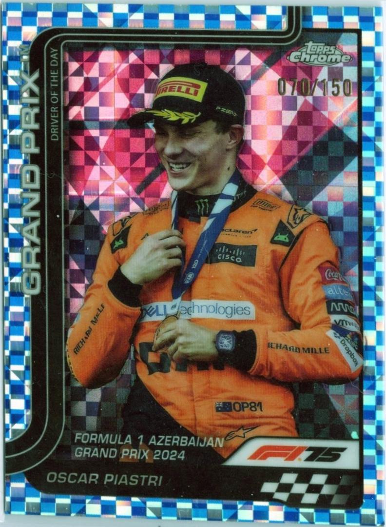 Oscar Piastri [Blue Checker Flag Refractor] #138
