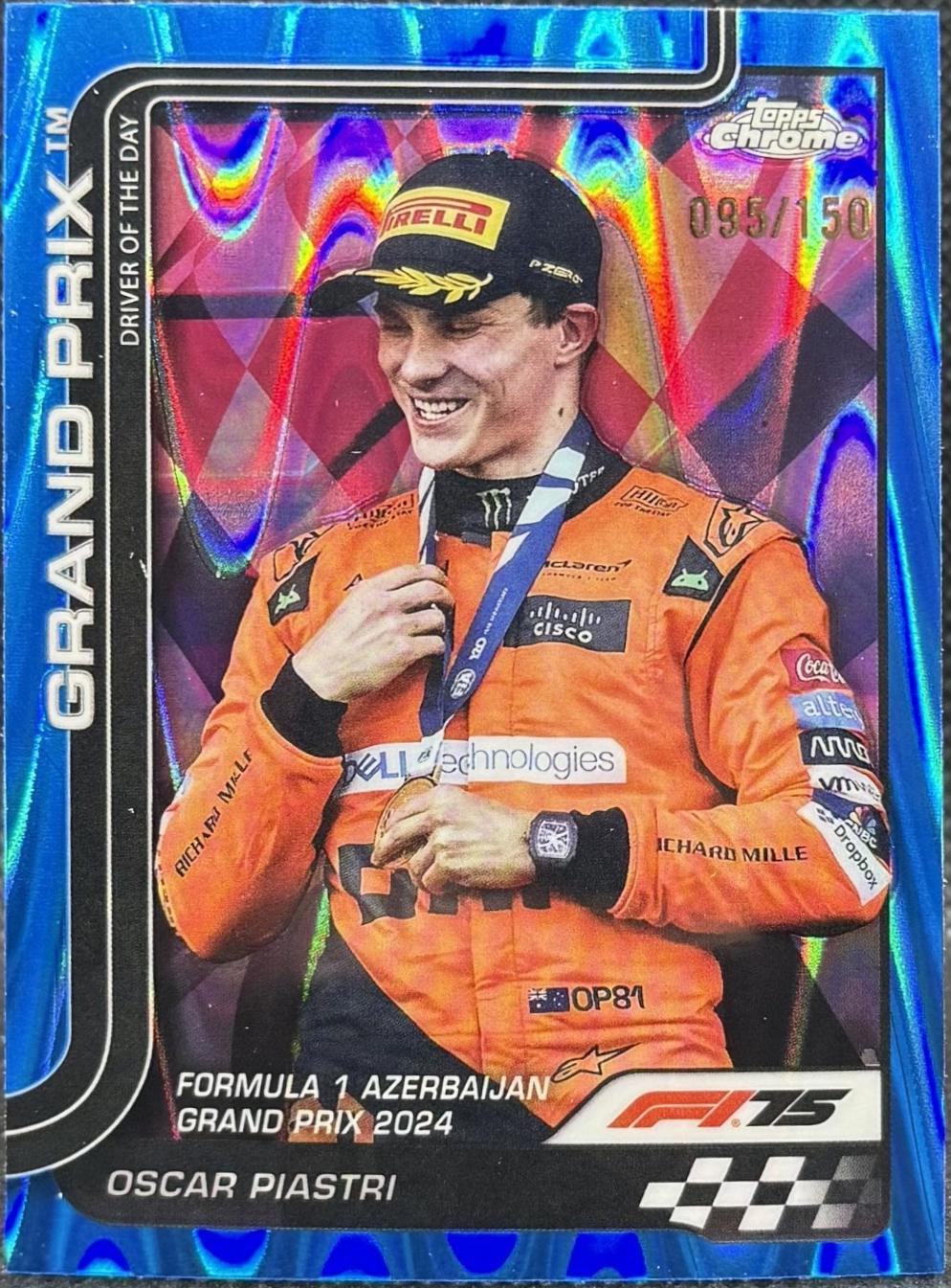 Oscar Piastri [Blue RayWave Refractor] #138
