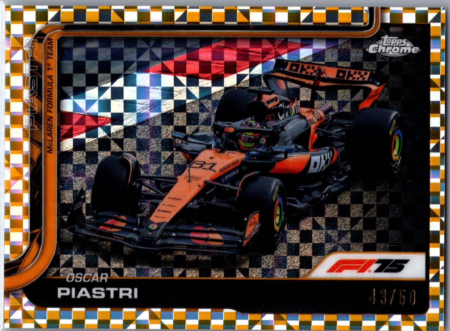 Oscar Piastri [Gold Checker Flag Refractor] #78