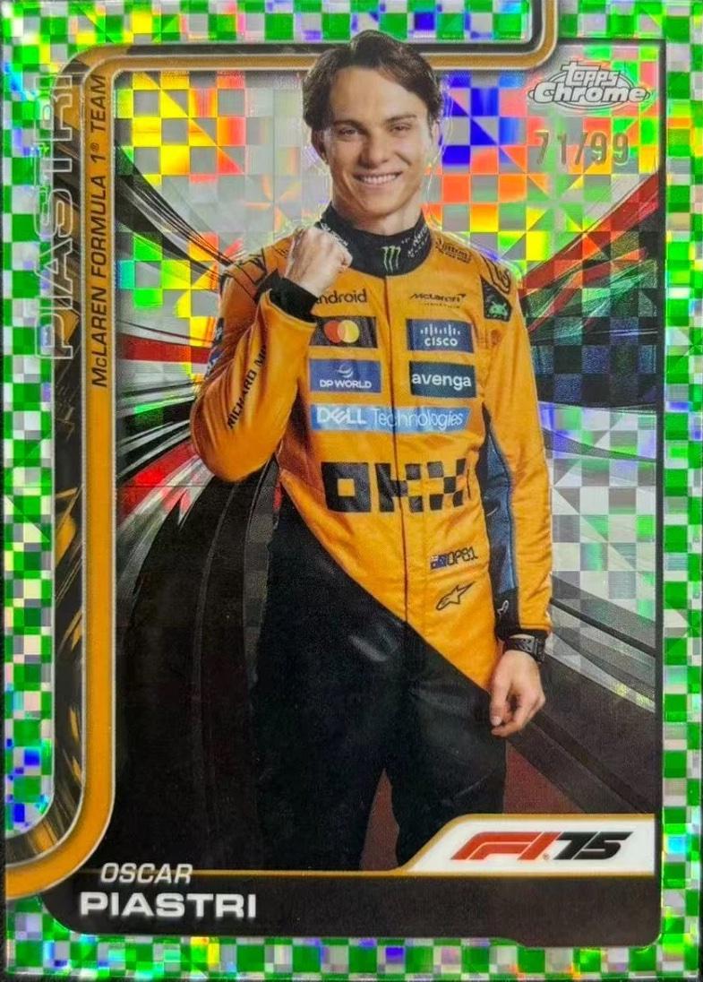 Oscar Piastri [Green Checker Flag Refractor] #6