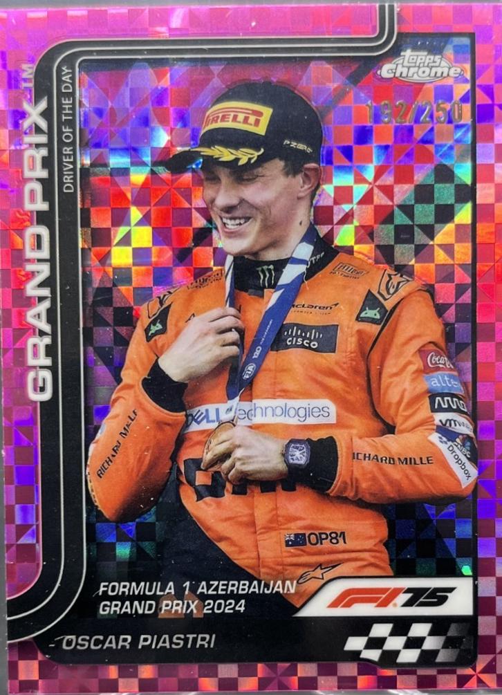 Oscar Piastri [Pink Checker Flag Refractor] #138