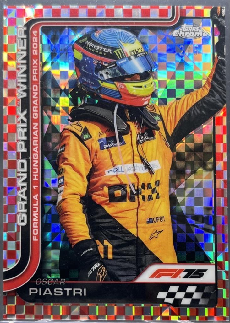 Oscar Piastri [Red Checker Flag Refractor] #105