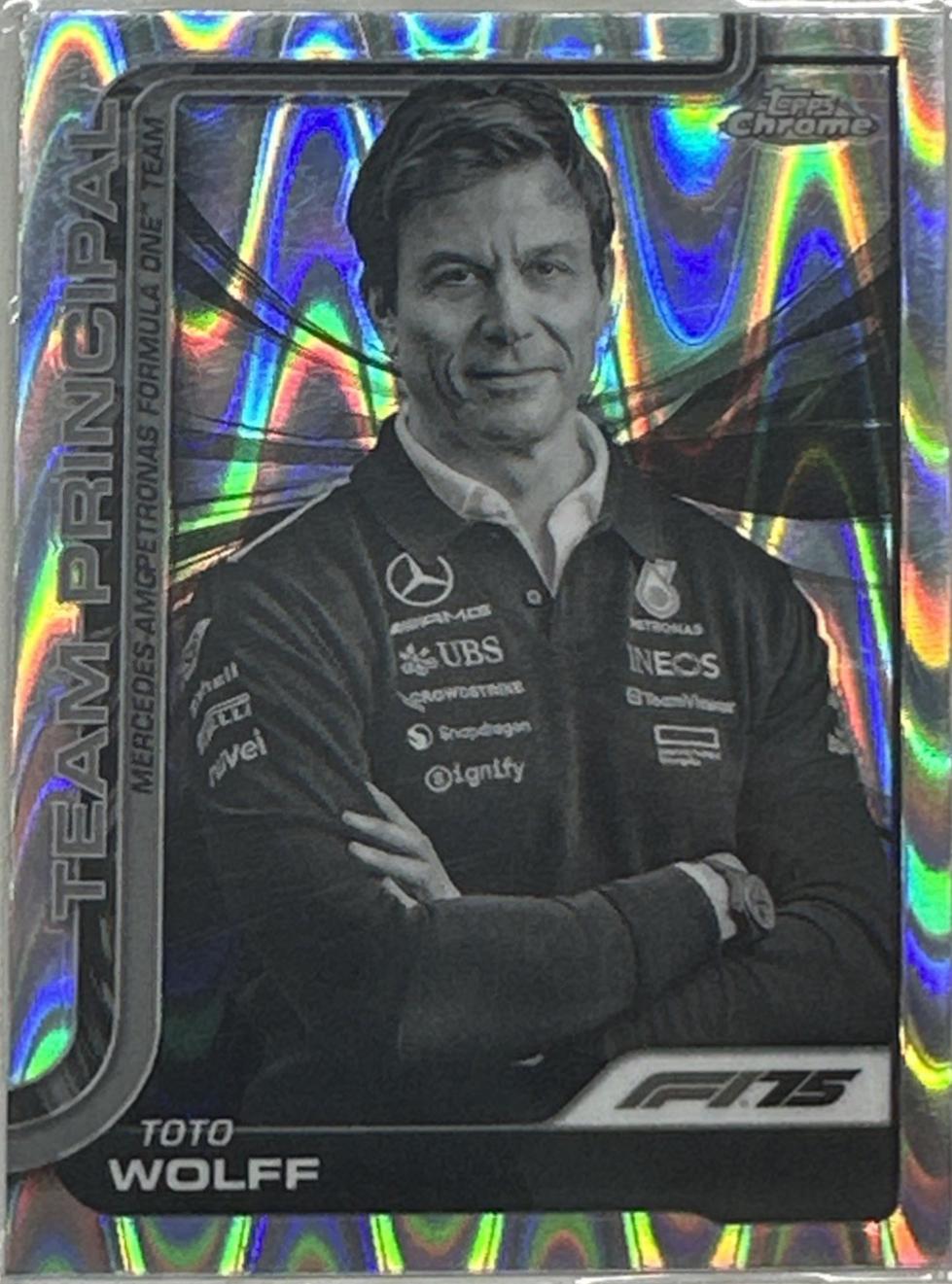 Toto Wolff [Black White RayWave Refractor] #195