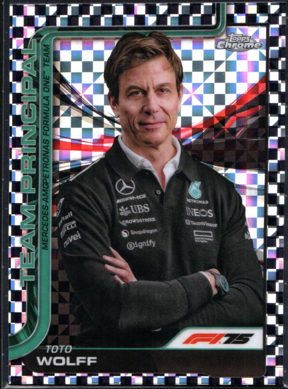 Toto Wolff [Checker Flag Refractor] #195
