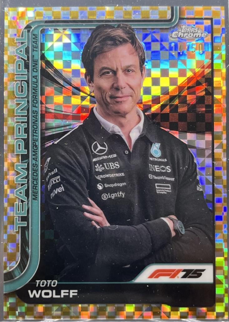 Toto Wolff [Gold Checker Flag Refractor] #195