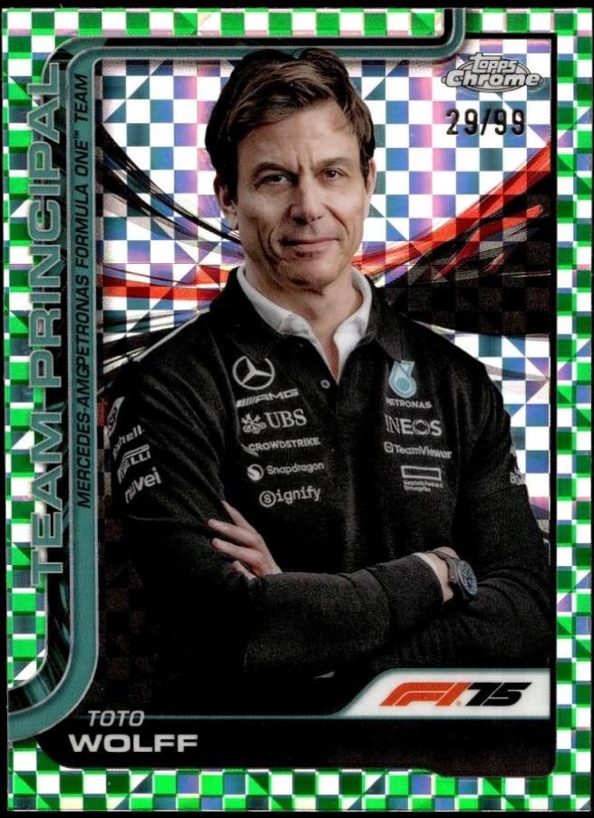 Toto Wolff [Green Checker Flag Refractor] #195