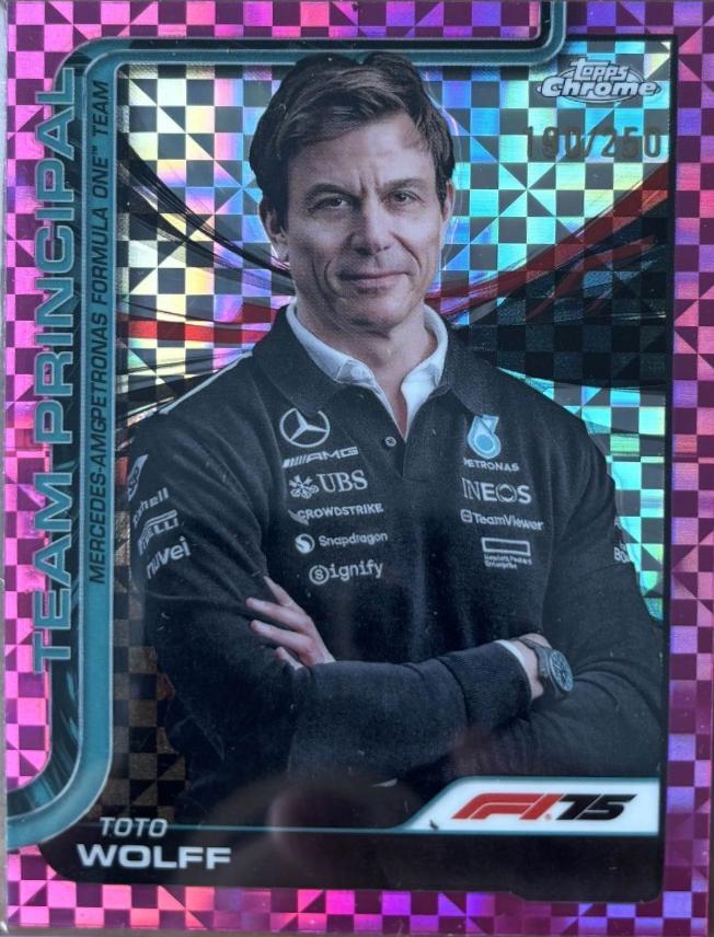 Toto Wolff [Pink Checker Flag Refractor] #195