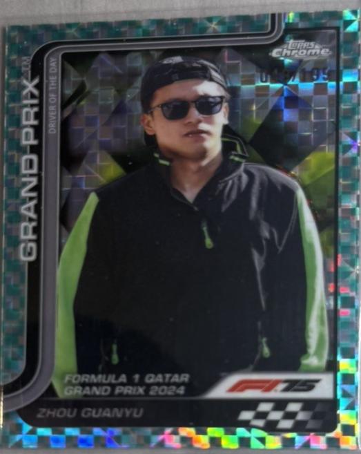 Zhou Guanyu [Aqua Checker Flag Refractor] #144